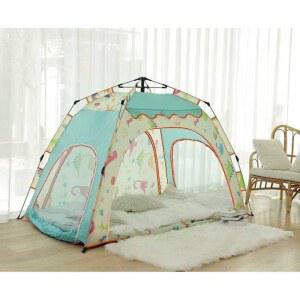 민트공룡 싱글 방한 텐트 자동 핑크 거실 실내 모기장 암막