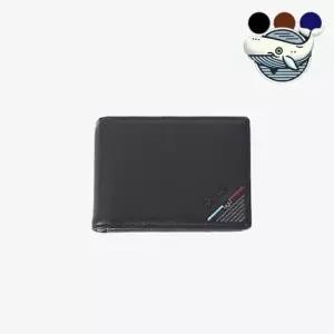 세련된 남성용 미니멀 디자인 간편 지갑 블랙 장 동전 지폐 신분증 지