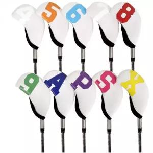 네오프렌 골프 아이언 커버 골프채 커버 화이트