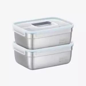 스텐락 스텐 김치통 밀폐 용기 반찬통 퓨어 핸디 1호 2P 퓨어 직사각 미니 핸디(2P세