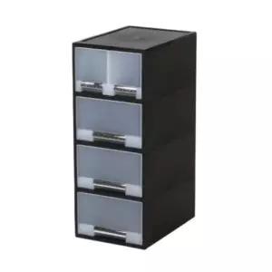 창신리빙 블랙 스텝 서랍장 수납 정리 27CM 트윈4단