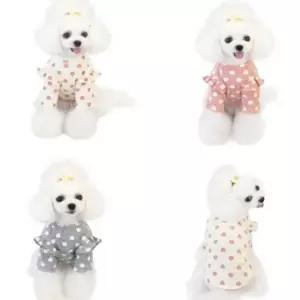 강아지올인원 하트 골지 티셔츠 강아지옷 (BND-F04)