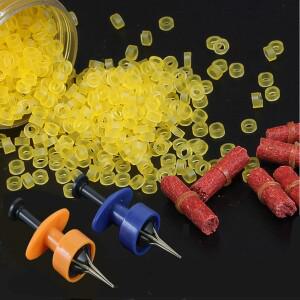 400/700/1000피스 미끼 탄성 고무 반지 웜 미끼 클립 낚시 수동 세분화 된 고무 밴드로 묶여 펠렛 미끼 붕