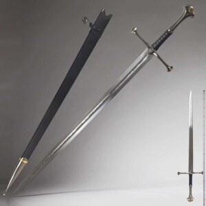 바이디움 롱소드 검+걸이판 장검 스틸 기사검 엑스칼리버 중세시대 가검