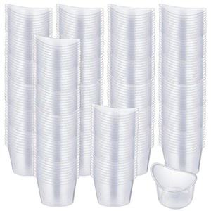 Dimeho 500pcs 5ml 워시 컵 일회용 목욕 키트 플라스틱 계량컵 플러시 클리닝 휴대용 소프트 케어 도구: 피로한 눈을 헹구기 위한 레시 깨끗한 먼지 메이크업