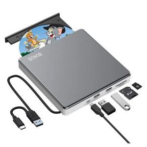 외장 DVD 드라이브, 용 USB 3.0 버너 리더용 C 슈퍼드라이브, 노트북 Windows 11 10 PC Linux OS용 휴대용 CD + /-RW 드라이브 플레이어