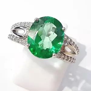 [셀러허브 패션][블루케이] 그린토파즈원석 에메랄드컬러반지23090419