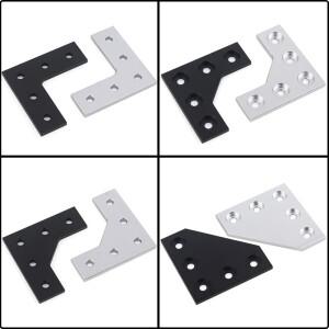 2020 알루미늄 프로파일 연결 조인트 스트립, L 타입 5 홀, 90 도 보드 플레이트, 코너 앵글 브래킷, 4 개