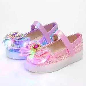 [보리보리/레비스풋]바니비 뉴 투명리본 국산 아동 키즈 여아 LED 구두