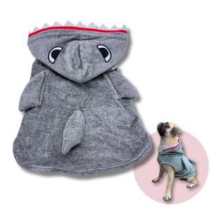 Pawcraitan 반려동물 맞춤형 반려견 고양이 맞춤 후드티, 스포티 룩, 재미있는 선물, 할로윈 홀리데이 (모자를 쓴 상어, 대형)