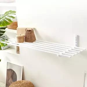 다용도선반 직사각/벽면 높이조절 철제 베란다 정리대 벽선반 벽걸이선반