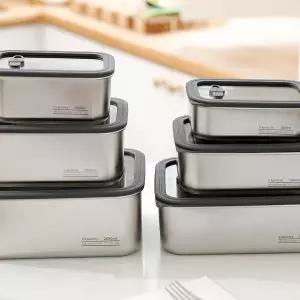 [에스에스리빙]카밀리아 스텐 밀폐용기 2600ml 전자레인지 오픈 가용가능