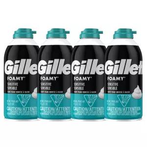 질레트 포오미 센서티브 쉐이빙 폼 311g , 4개 대용량 면도 거품 크림 젤