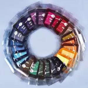 가죽염색약 페인트 복원제 원단 타이 염료 파우더 변경 요리 가방 의류 세트 24색 20g