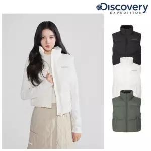 디스커버리 25FW 여성 올리브 크롭 다운 패딩베스트 조끼 DWDV91056 333490
