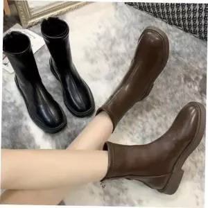 W808 워커힐 LK 기모안감 2컬러 앵클부츠 미들부츠 슬림라인 뒷지퍼