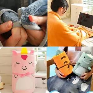 기모무릎 여학생무릎 똑딱이 캠핑용 동물 귀여운무릎담요 캐릭터 단추 블랭킷