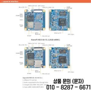 NanoPi Neo Air V1.1(512M RAM/8G eMMC) YoungSunTek 쿼드 CortexA7 최대 1.2GHz OpenWRT Wi Fi 및 BT