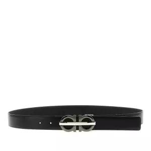 페라가모 간치니 더블 메탈 버클 리버시블 벨트 788411 NERO