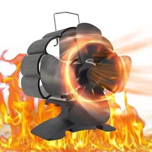 난로동력팬 미니 벽난로 선풍기 열 구동 스토브 목재 통나무 버너 에코 저소음 열풍 히터 가정용 분배