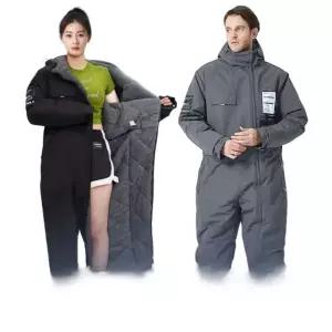 오토바이 방한복 겨울 라이더 우주복 스즈키 일체형 후구오샵 블랙 플리스 안감 두께 L