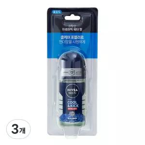 니베아 맨 남자관리템 데오드란트 롤온 쿨 앤 킥 50ml 3개