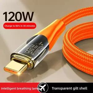 120W USB 유형 C 케이블 Xiaomi 12 Redmi Note 11 용 초고속 충전 데이터 코드 Samsung S23 S22 Huawei Typ