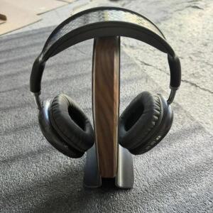 호두나무 원목 헤드폰 스탠드, 맞춤형 디스플레이, 거치대 e스포츠 헤드레스트 가죽 이어폰 선물