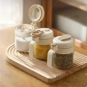 스푼포함 실리콘 밀폐 양념통 3P 세트