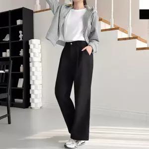 WYJ2JMM WSF2010 여자 소프트 기모 핀턱 와이드 코튼팬츠