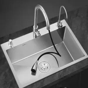 사각 싱크볼 스테인레스 600 하수구 추출식 매립형 주방 벤드 수전 씽크