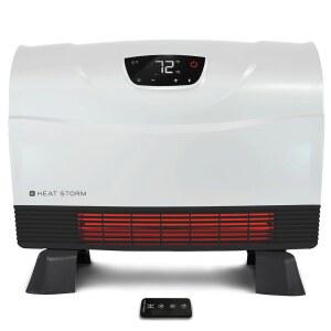 부착 가능한 발, 리모컨, 에너지 효율적인 750-1500와트, 흰색 바닥 또는 벽이 있는 히트 스톰 피닉스 적외선 우주 히터 - HS-1500-PHX