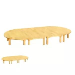 2WC 원목 열린 영아 책상 원목다리290mm 반원식탁