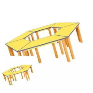 2WC 안전 노랑 열린 4-6학년 학습대 기본다리630mm 유아책상 학원책상