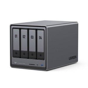 UGREEN NAS DXP4800 4베이 데스크톱 NVMe 2.5GbE, 네트워크 2 연결 * 4K DDR5 HDMI, 8GB RAM, 스토리지(디스크리스) N100 32G CPU, 인텔 쿼드코어 NAS, 슬롯, M.2 eMMC,