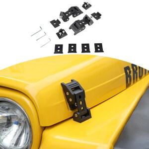 RT-TCZ 랭글러 TJ 후드 래치 잠금 키트, 지프 1997-2006용 알루미늄 캐치, 블랙 외부 액세서리 2개