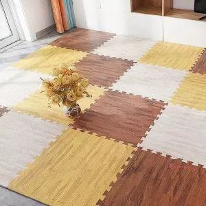 가디언블루 16개 우드패턴 EVA 조립매트 1세트 퍼즐매트abc873