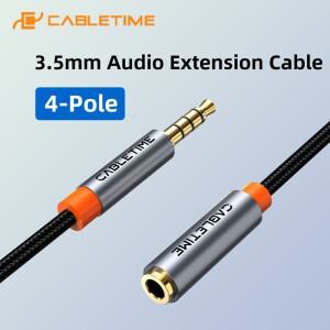 CABLETIME 3.5mm Aux 코드 연장 케이블 오디오 마이크 전화 스피커 헤드폰 용 HiFi 잭