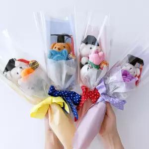 무료라벨 츄파춥스 학사모 테디베어 인형 꽃다발 곰돌이 사탕 단체 미니 선물 졸업 행사 기념품 남아 여아