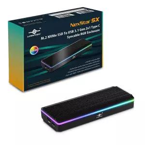 Vantec M.2 NVMe SSD to USB 3.1 Gen 2x1 타입 C 동기화 RGB 인클로저 (NST-210C3-RGB) 소형 휴대용 블랙 8