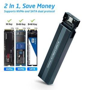인클로저 M2 SSD 케이스 NVME USB 어댑터 PCIE OTG 포함 NGFF SATA 2230 2242 2260 2280 듀얼 프로토콜 nvme 외장케이스 case ssd 외장하드 usb enclosure
