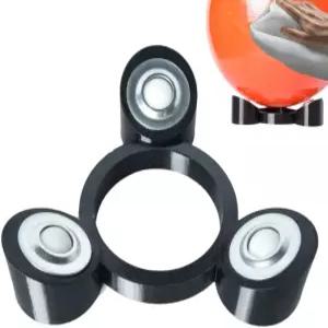 미끄럼 방지 디자인과 나일론 베어링이 있는 볼링공 회전 컵 - 볼링공(블랙) 스탠드 스피너(블랙) 청소