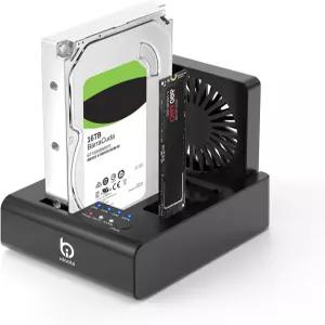 M.2 NVMe SATA SSD 냉각 컨버터 및 10Gbps 2.5 /3.5 없음 USB3.2 클로닝 HDD 스테이션 Cloner Gen2 + 팬