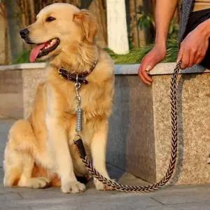 [반려] 애완견 가죽 로프목걸이-L / 강아지목줄용품