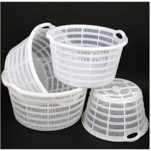 화이트 과일바구니 수박바구니 초대형 원형플라스틱바구니 1 농산물 야채 바구니 보관