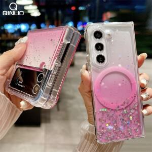 그라데이션 에폭시 글리터 스타 마그네틱 맥세이프 클리어 폰 케이스 삼성 호환 갤럭시 Z 폴드 플립 6 5 4