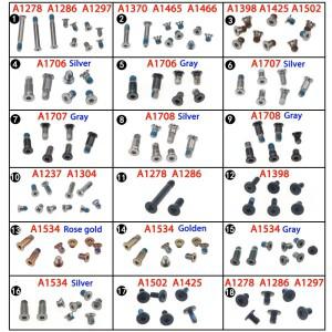 노트북 하단 케이스 세트 나사 macbook 호환 Pro Retina A1278 A1398 A1425 A1502 A1706 A1534