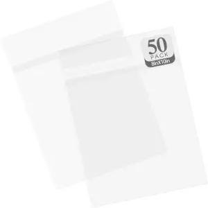 골든 스테이트 아트 프레임 매트용 무산 크리스탈 클리어 슬리브 보관 가방 50개 팩(3/8x10 1/8인치 8개)