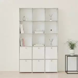 [포스트모던] 발렌 3X5 미드센츄리 거실 책장 1200 5단 C3 (6도어)