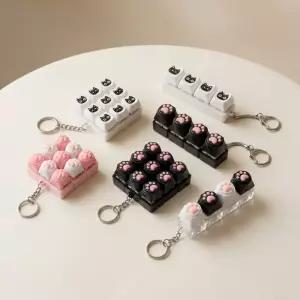 고양이 키캡키링 4구 9구 키캡 키보드 클리커 딸깍이 키링